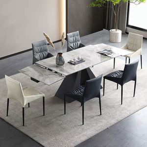 Đồ Nội Thất Hiện Đại Theo Yêu Cầu Chân Kim Loại Bàn Ăn Có Thể Kéo Dài Bằng Gốm - Product Image 5