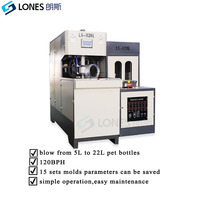 Mesin Preform PET Semi-Otomatis LS-B20L 5-Galon 100BPH Blow Molding Terkontrol PLC Produktivitas Tinggi FESTO PC Botol Plastik
