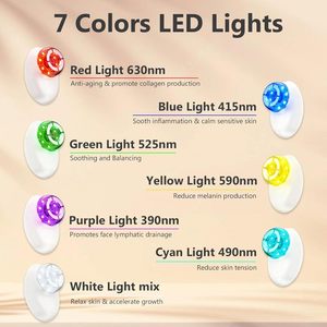 Dispositivo di <span class=keywords><strong>Bellezza</strong></span> per Terapia a Luce Rossa con 7 Colori LED, Massaggiatore per Drenaggio Linfatico, Coppettazione Facciale e Lifting - Product Image 5