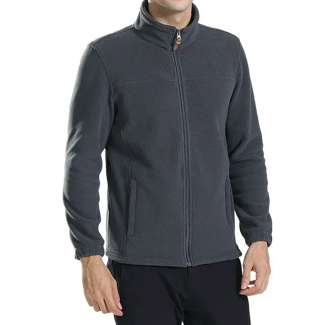 Wholesales Casual Outwear Warm Coat Men Spring Casual Solid Coat Men Patch jacket 100% Polyester Fleece Men's Jacket