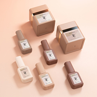 Flacon vide de vernis à ongles de luxe 8 ml, pot de gel de construction 30g 50g avec anneau doré, emballage de gel à ongles écologique et réutilisable