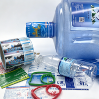 Étiquette thermorétractable en PVC personnalisée, haute transparence, durable, scellage sécurisé, impression couleur, forme personnalisée pour bouchon de bouteille d'eau minérale