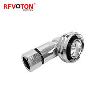 Connecteur mâle coaxial RF 50 Ohm 7/16 DIN à angle droit avec pince pour câble coaxial super flexible de 1/2 pouce