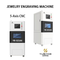 Endüstriyel 5 Eksenli CNC Takı Gravür Makinesi Otomatik Takım Değiştirici 12 Takımlı Altın Gümüş İşleme Makinesi Yubang YB-5Z180-H Çelik