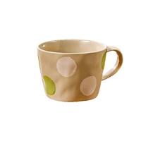 Tasse à café en céramique peinte à la main à pois, 360 ml, en grès mat irrégulier, pour thé, lait, bureau, maison