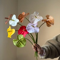 Rangkaian Bunga Anthurium Palsu Warna Hijau Muda Putih M101, Dekorasi Meja Pernikahan, Bunga Artifisial, Sentuhan Realistis