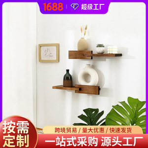 Nordic Style Wooden <b>Wall</b> <b>Shelf</b> Rectangle Multi-purpose <b>Wall</b> <b>Mounted</b> Type 40.6*11.4CM Living Room Bedroom Decoration - Product Image 5