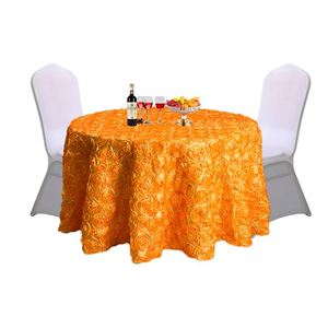 Custom Rosette <b>Cloth</b> <b>Round</b> Black Wedding Printed Polyester <b>Table</b> Cover for Banquet - Product Image 5