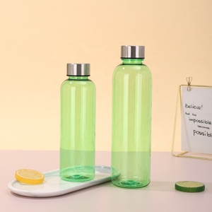 Botella de Agua Reutilizable de Plástico Transparente, Única, con Tapa de Rosca de Acero Inoxidable, a Prueba de Fugas, Libre de BPA, <span class=keywords><strong>para</strong></span> Gimnasio, Entrenamiento, Viajes - Product Image 4