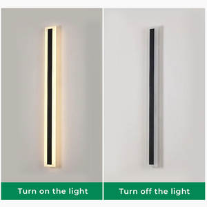 Applique linéaire de jardin étanche IP65 moderne d'extérieur blanc chaud 3000K acrylique diffuseur fer 12W LED appliques murales - Product Image 4