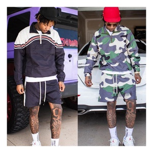 Vêtements d'été pour hommes, ensembles de jogging et de sport, ensembles de sport en nylon pour hommes, ensembles coupe-vent courts pour hommes - Product Image 1