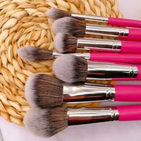 Juego de Brochas de Maquillaje de Alta Calidad de 7/8/15 Piezas, Color Rosa Rojo, Brocha para Rubor, Polvo, Sombra de Ojos, Cejas, Juego de Brochas de Maquillaje Glitz and Glam