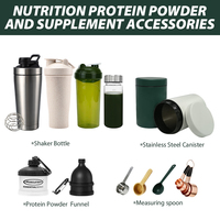 Bouteille d'eau en plastique Tritan de 350 ml et 500 ml, anti-fuite, pour la salle de sport, la nutrition sportive, shaker à protéines