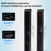 Hub ARGB 5V 3 broches LY avec télécommande sans fil et contrôleur de ventilateur PWM pour synchronisation avec la carte mère et éclairage du boîtier de bureau