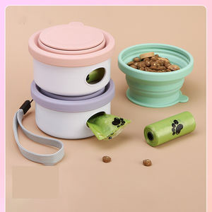 Custom Eco friendly Pet silicone da viaggio ciotola pieghevole alimentazione cibo cane gatto ABS + silicone pieghevole cane ciotola da viaggio - Product Image 2