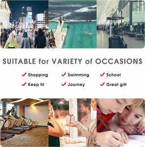 Mochila Deportiva Personalizada con Cordón y Bolsillo con Cremallera, Impermeable, de Poliéster Negro, para Hombre y Mujer - Product Image 5