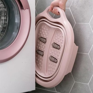 Foldable Portable Bathtub Plain Foaming Foot Soaking Bucket Massage <strong>Collapsible</strong> Footbath <strong>Basin</strong> <strong>with</strong> Lid - Product Image 4