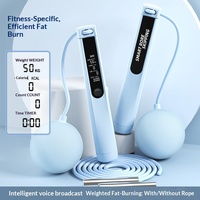 Corde à sauter de fitness pour la combustion des graisses, avec comptage intelligent, diffusion vocale, sans fil, double usage (corde et balle lourde), en ABS