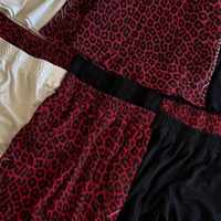Ensemble pantalon de survêtement et t-shirt à manches longues en molleton épais 100% coton, coupe épaules tombantes, imprimé léopard multicolore