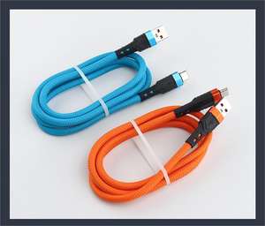 Câble tressé en nylon à charge rapide 6A pour type-c Apple Micro nouveau Style Orange bleu blanc noir - Product Image 6