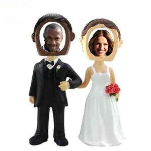 Creative Resin Bobble Head Photo Frame Couple Wedding Bobble Head