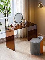 Table de toilette moderne minimaliste en verre transparent, style INS, pour chambre de filles, mobilier de maison