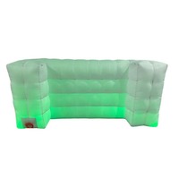Vente chaude canapé gonflable rond de fête LED blanc fauteuil gonflable avec table à vendre