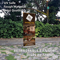 Support portable rétractable en aluminium, bannière déroulante double face personnalisable pour la publicité en salon professionnel, utilisation en intérieur