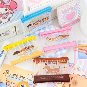 Gran oferta, <span class=keywords><strong>cachorro</strong></span> <span class=keywords><strong>de</strong></span> <span class=keywords><strong>salchicha</strong></span> <span class=keywords><strong>de</strong></span> 4 colores, bolsa <span class=keywords><strong>de</strong></span> archivo <span class=keywords><strong>de</strong></span> rejilla con cremallera <span class=keywords><strong>de</strong></span> PVC <span class=keywords><strong>de</strong></span> 2 tamaños, papelería escolar portátil, bolsas <span class=keywords><strong>de</strong></span> almacenamiento <span class=keywords><strong>de</strong></span> libros para niños - Product Image 2