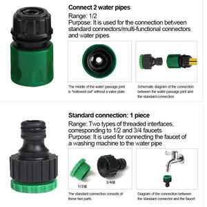 אקדח מים מפלסטיק בלחץ גבוה, חסכוני באנרגיה ואיכותי, מתז השקיה לגינה עם צינור וזרבובית - Product Image 4