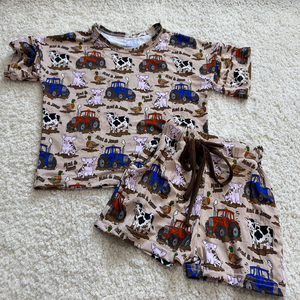 <span class=keywords><strong>Pigiami</strong></span> Estivi per Bambini RTS ODM/OEM con Stampa Western in Bambù, Set Corto per Bambine e Bambini, Bundle Misterioso, Abbigliamento per Bambini all'Ingrosso - Product Image 1