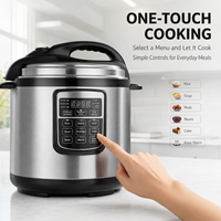 Cuisinière à pression électrique 6L pour la maison, en acier inoxydable, multi-cuiseur numérique avec programmes de cuisson automatiques