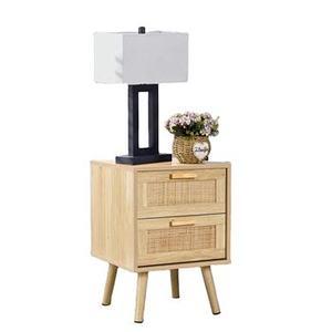 Table de chevet ronde moderne en bois massif et table basse avec armoire de rangement pour chambre ou salon meubles de maison - Product Image 1