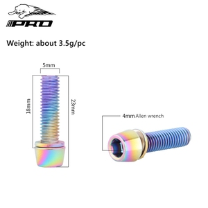 IIIPRO 6 adet/takım M5 * 18mm <span class=keywords><strong>MTB</strong></span> kök vidalar bisiklet gidon cıvata titanyum kaplama renkli paslanmaz çelik bisiklet kök yükseltici vida - Product Image 3