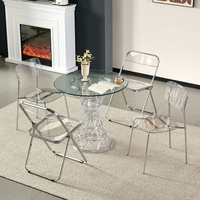 Chaise pliante incassable pour événements extérieurs et camping, légère et haute densité, table et chaise transparentes en acrylique