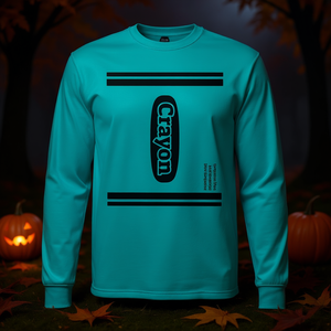 Camiseta de manga larga azul turquesa para disfraz de Halloween - Product Image 3