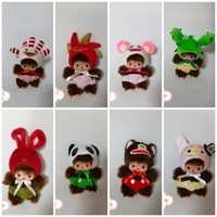 Nouvelle poupée en peluche Monkey Meng Qiqi 15 cm, rembourrée en coton PP, pour enfants de 5 à 7 ans, poupée pour machine à griffes, vente en gros disponible