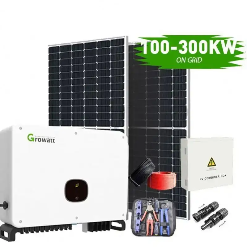 100 kw 120kw système d'énergie solaire en réseau 100 kw 150 kw 200 kw système d'énergie solaire plaque solaire