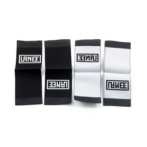 Etiqueta tejida de Jacquard personalizada, camiseta de ropa plegable con extremo, marca <span class=keywords><strong>para</strong></span> coser en ropa, <span class=keywords><strong>etiquetas</strong></span> principales lavables, etiqueta tejida impresa textil - Product Image 4