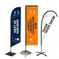 Drapeaux publicitaires en polyester sur mesure pour la promotion sur les chantiers de construction et l'affichage commercial