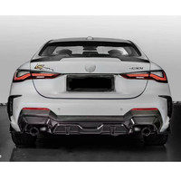 Kit carrosserie en fibre de carbone sèche pour BMW Série 4 G22 G23 G26, style SQ amélioré, comprenant lèvre avant, diffuseur, spoiler, jupes latérales et capot