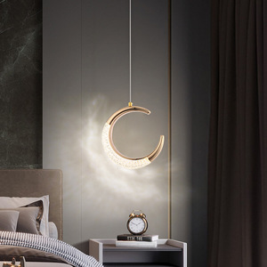JACKSUN-Lampe suspendue minimaliste à suspension dorée pour chambre à coucher et salle à manger, lumière suspendue au plafond - Product Image 3