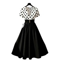 Nouvelle Robe Chic à Pois Bicolore pour Femme, Idéale pour le Travail et les Occasions Spéciales – Collection Européenne et Américaine pour le Commerce International