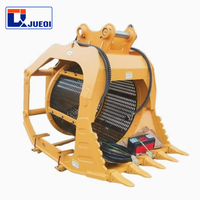 Godet de criblage rotatif professionnel robuste pour compost et terre de surface, pour excavatrice de 10 tonnes