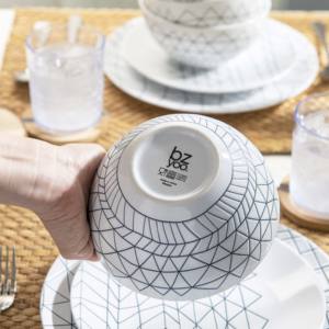 ชุดถ้วยชามเซรามิกพอร์ซเลนสีขาวชุดชาม Spidy ออกแบบได้ตามต้องการ - Product Image 5