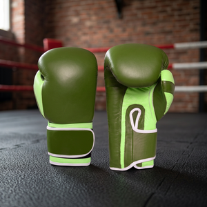 Guantes de Boxeo de Piel Sintética PU Impermeables con Logotipo Personalizado, Transpirables, con Cordones, de 10oz y 16oz, para Entrenamiento de Sparring y Muay Thai - Product Image 3