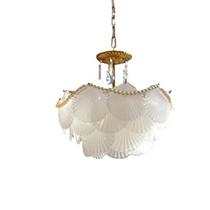 French Minimalist Vintage American Crystal Lamp Seashell Glass Bedroom Chandelier Pearl Luxury AC Powered for Dining <b>Living</b> Room - Product Image 6