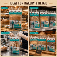 Sac à pain à soufflet en bas en matériau CPP transparent avec impression en héliogravure pour boulangerie et pâtisserie