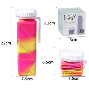 Botella de agua de silicona plegable de gran capacidad, mosquetón adjunto, taza plegable portátil sin BPA para deportes al aire libre, ciclismo - Product Image 6