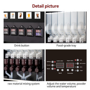 Machine à <span class=keywords><strong>café</strong></span> instantanée commerciale 7870TK-7 | 7 réservoirs de poudre 10 tasses/min <span class=keywords><strong>distributeur</strong></span> de boissons chaudes/froides écologiques multi-prises - Product Image 4